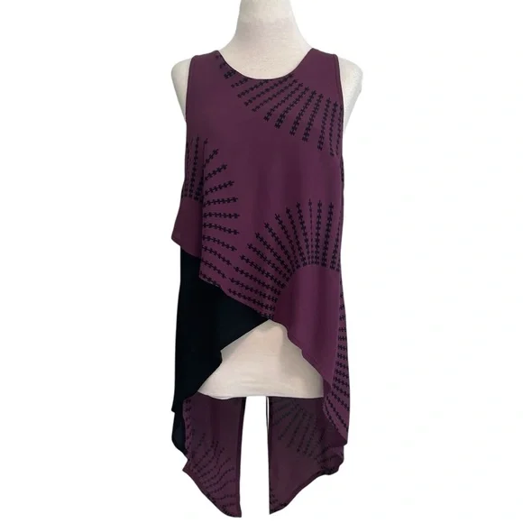 MANAOLA Pewa Asymmetrical Tank blouse Small purple - Picture 1 of 9